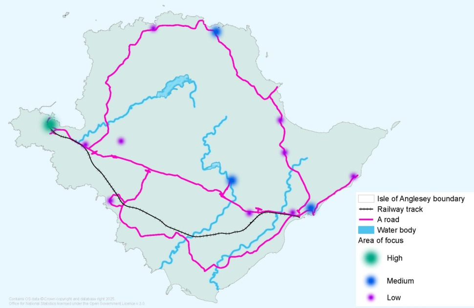Map showing possible growth scenario 1