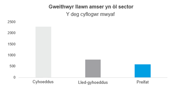 Ffigwr 3: Diffyg cyfleoedd yn y sector preifat